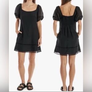 La Ligne Short Sleeve Mini Dress Black Size Large
